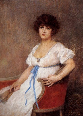 Carrier Belleuse Pierre Portrait Of A Seated Lady