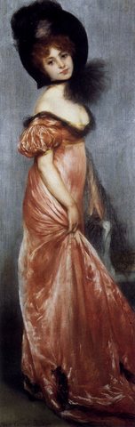 Carrier Belleuse Pierre Young Girl In A Pink Dress