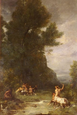 Centaurs Et Centauresses S-Exercant Au Tir De L-Arc