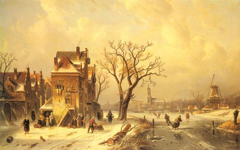 Charles Skaters In A Frozen Winter Landscape