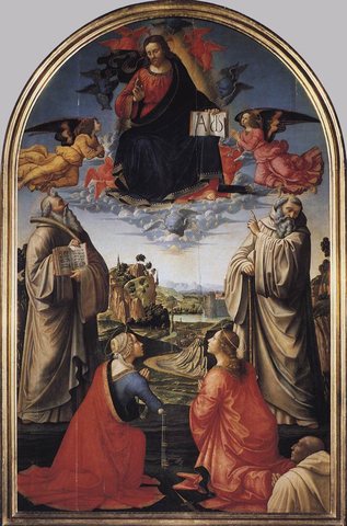 Christ In Heaven With Four Saints And A Donor