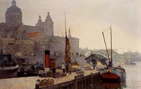 Cornelis A View Of Amsterdam With The St Nicolaas Church