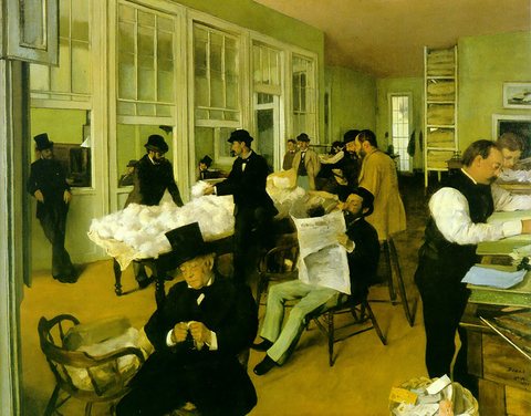 cotton exchange — Edgar Degas