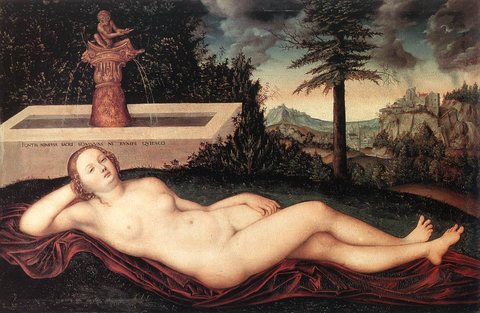 CRANACH Lucas the Elder Reclining River Nymph At The Fountain
