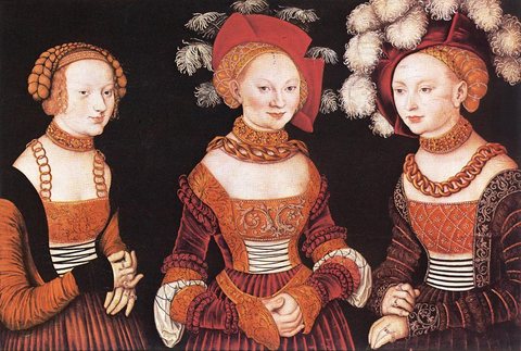 CRANACH Lucas the Elder Saxon Princesses Sibylla Emilia And Sidonia