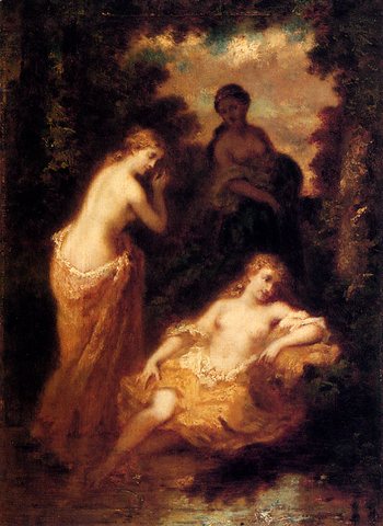Diaz De La Pena Narcisse Nymphs In The Forest Fontainbleau
