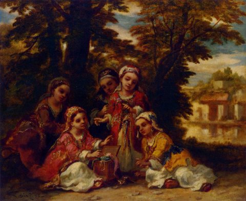 Diaz De La Pena Narcisse Virgile Enfants Turcs