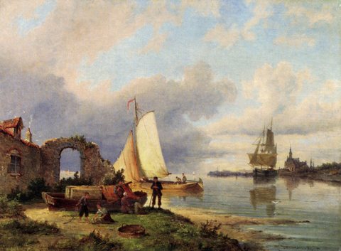 Dommersen Pieter Christiaan On The Spaarne Haarlem