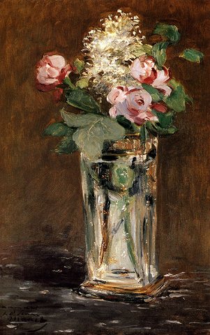 Edouard Flowers In A Crystal Vase
