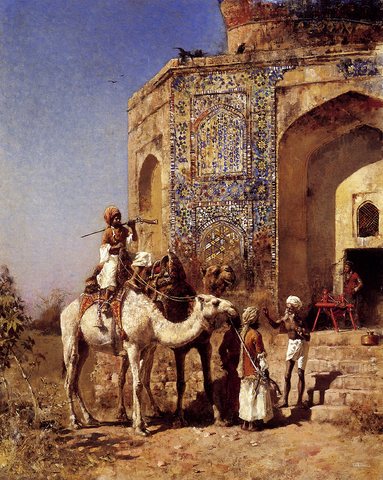 Edwin Old Blue Tiled Mosque Outside Of Delhi India