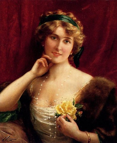 Emile An Elegant Lady With A Yellow Rose