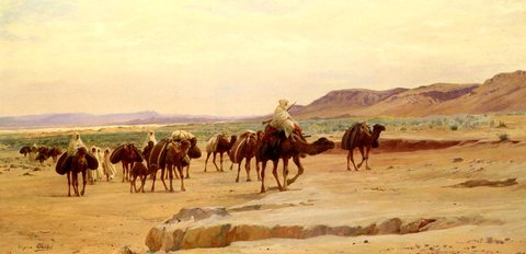 Eugene Alexis Caravanes De Sel Dans Le Desert