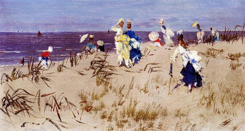 Frederik Hendrik Elegant Women On The Beach