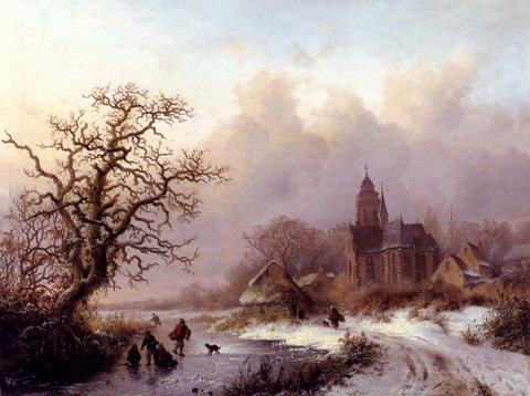 Fredrik Marinus A Frozen Winter Landscape