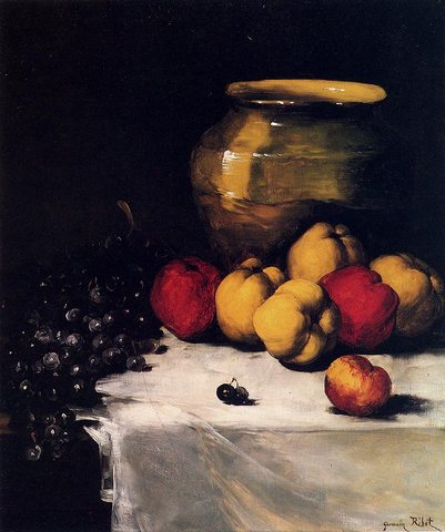 German Theodore A Still Life With Apples And Grapes