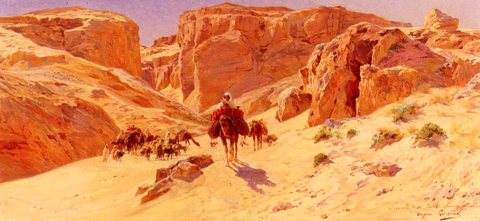 Giradet Eugene Alexis Caravan In The Desert