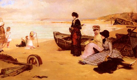 Gonzalez Vicente Palmaroli A Summers Afternoon At The Beach
