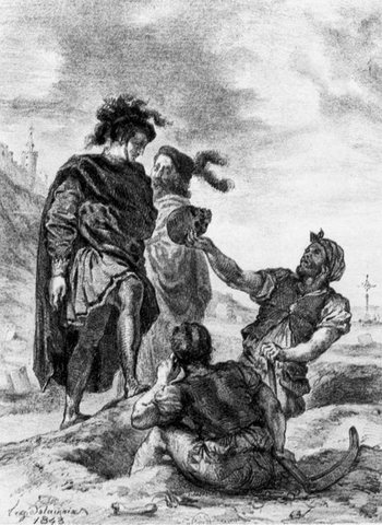 Hamlet and Horatio in the Graveyard sketch