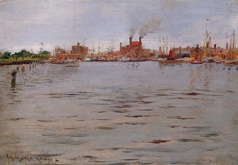 Harbor Scene Brooklyn Docks