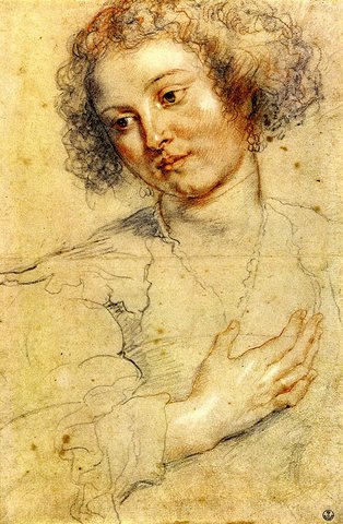 Head and right hand of a woman