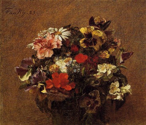 Henri Bouquet of Flowers Pansies