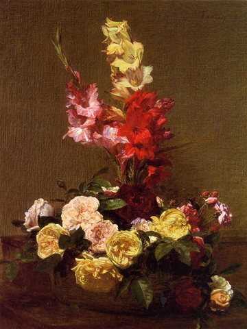 Henri Gladiolas and Roses