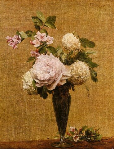 Henri Vase of Peonies and Snowballs