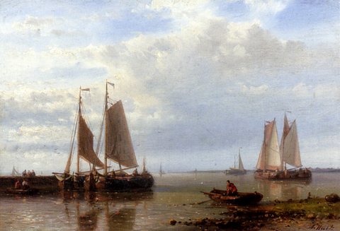 Hulk Abraham Shipping In A Calm Estuary