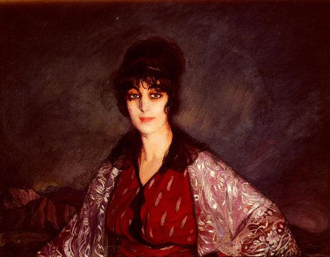 Ignacio Zuloaga y Retrato De Lola Con Vestido De Flores Blancas