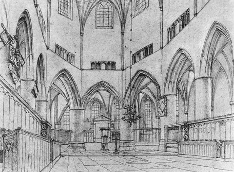 Interior Of The Choir Of St Bavo At Haarlem