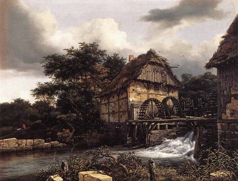 Jacob Isaackszon van Two Water Mills And Open Sluice