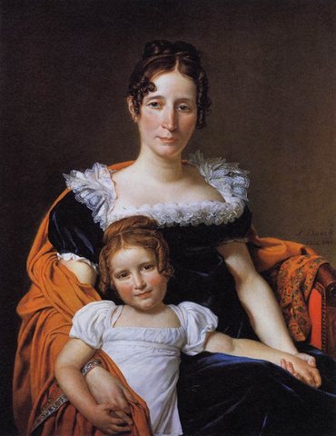 Jacques Louis Portrait of the Comtesse Vilain XIIII and her Daughter