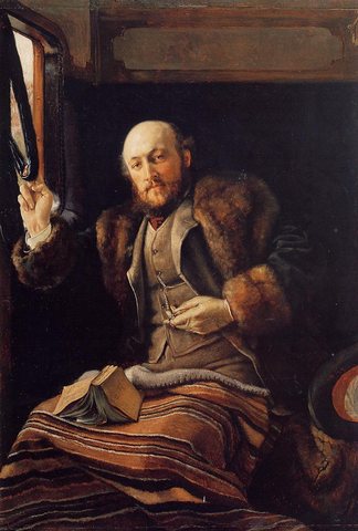 James Jacques Gentleman in a Railway Carriage