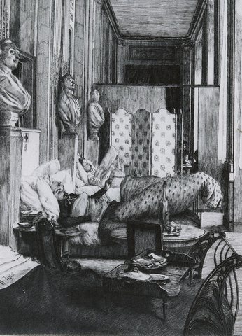 James Jaques Joseph Le Foyer de la Comedie Francaise pendant le Siege de Paris