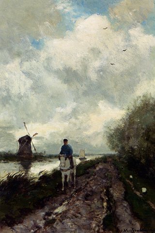 Jan Hendrik On The Tow Path Along The River Amstel