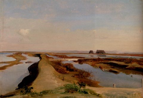 Jean Baptiste Adolphe The Salt Marshes Ostia
