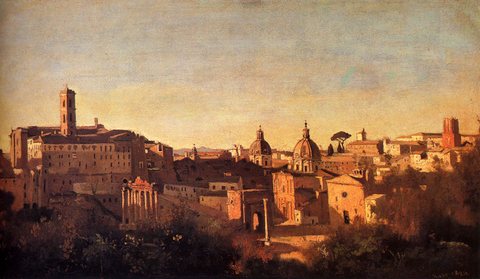 Jean Baptiste Camille Forum Viewed From The Farnese Gardens