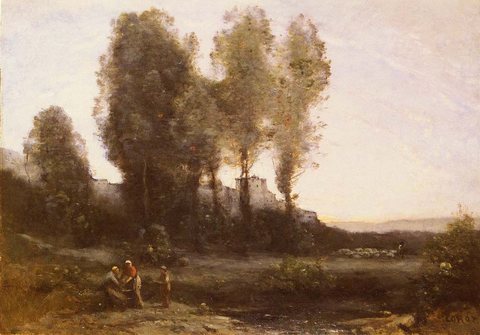 Jean-Baptiste Camille Le Monastere Derriere Les Arbres