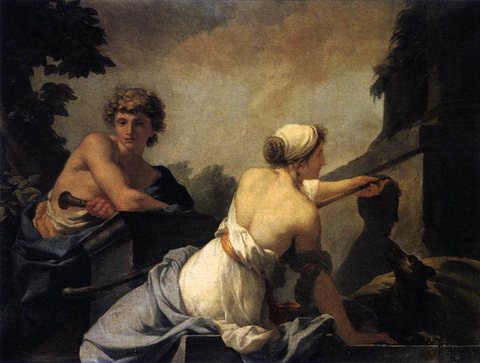 Jean Baptiste The Origin Of Painting Dibutades Tracing The Portrait Of A Shepherd