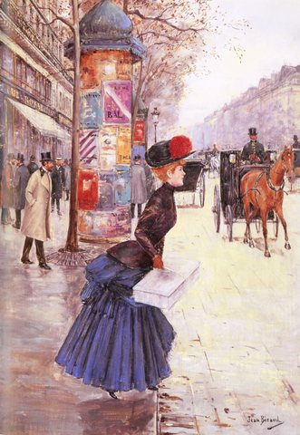 Jeune Femme Traverrsant Le Boulevard