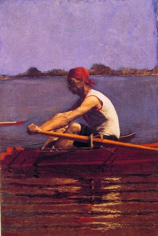 John Biglin in A single Scull