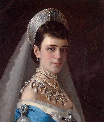 Kramskoi Portrait of Empress Maria Fyodorovna in a Head Dress Decorated with Pearls
