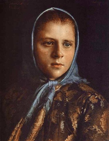 Kramskoi Russian Girl in a Blue Shawl