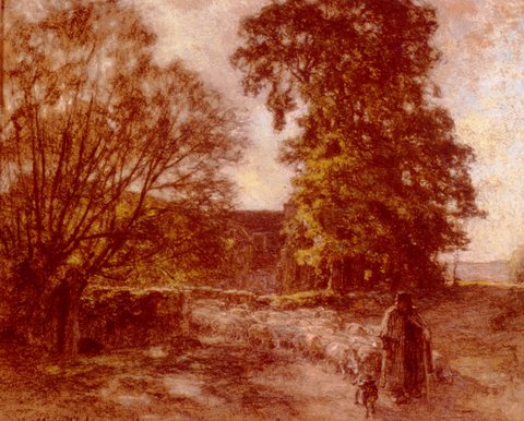 L hermitte Leon Augustin Shepherd And Sheep