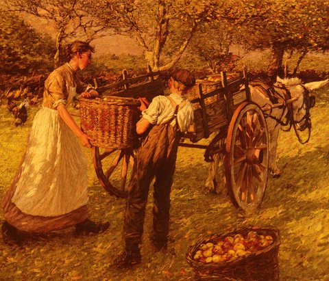 La Thangue Henry Herbert A Sussex Orchard
