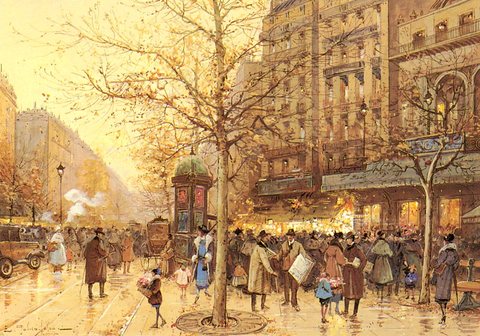 Laloue Eugene A Paris Street Scene