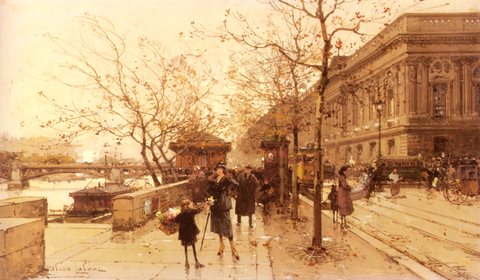 Laloue Eugene Le Louvere Et La Passerelle Des Arts