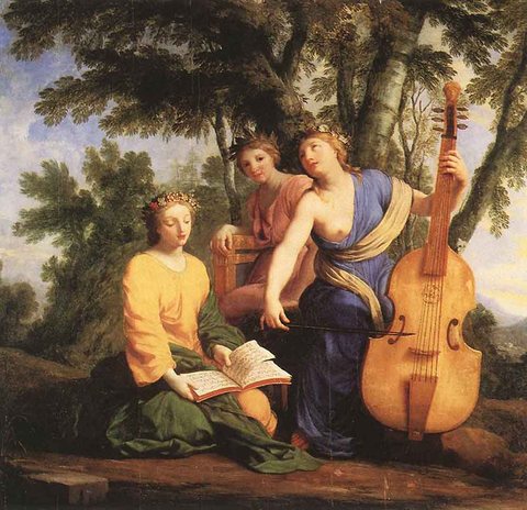 LE SUEUR Eustache The Muses Melpomene Erato And Polymnia