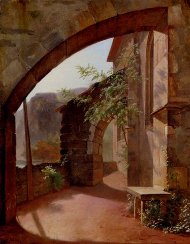 Lecomte Hippolyte A View Along The Italian Coastline