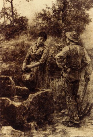 Lhermitte Leon Augustin At The Well
